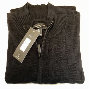 Shaquille O'Neal Mens XLG Quarter Zip Long Sleeve Black Sweater 5XLT $80 NWT